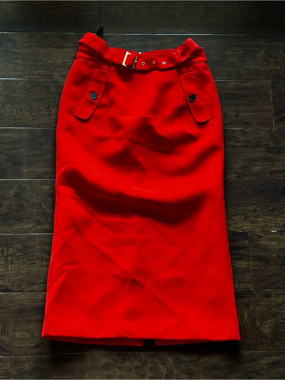 J.ING Limited Midi Pencil Skirt High Waisted Vibrant Red Size Large